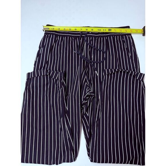 FOREVER 21 Men Navy Blue White Striped Pants Size M Drawstring - Picture 9 of 12